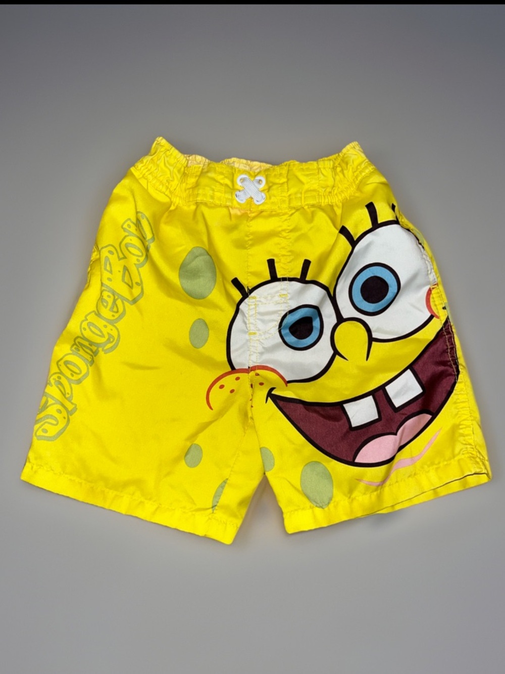 SpongeBob SquarePants Bright Yellow Swim Trunks Character Face Toddler W/Lining